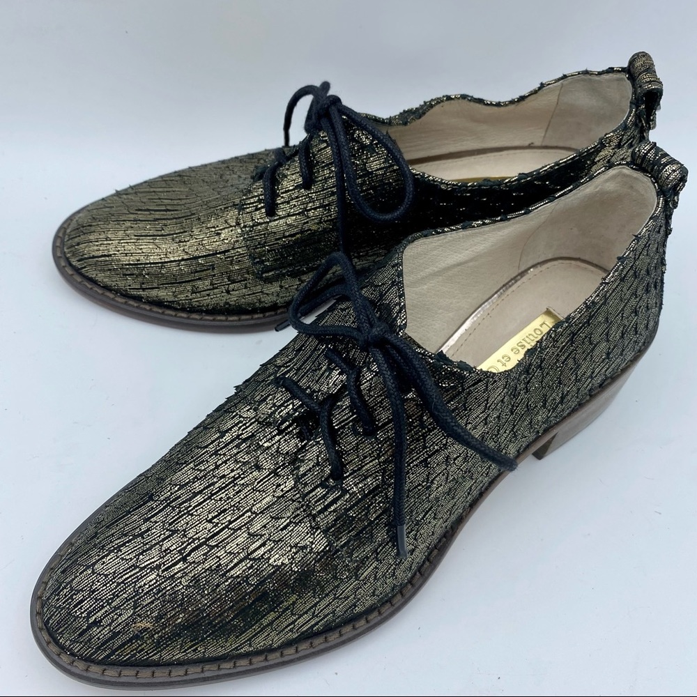 💗Louise et Cie Gold Inlay Oxfords